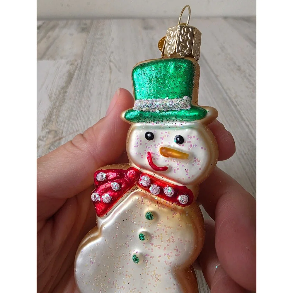 OWC old world snowman cookie glass ornament food Xmas tree